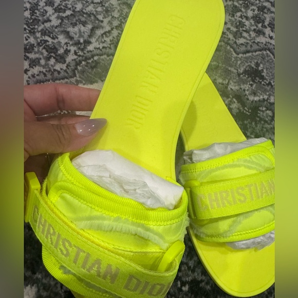 Dior Worn 3 times Yellow Camouflage Fluo slides - Picture 3 of 7